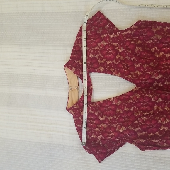 City Studio Lace mini skater sleeveless dress- color red size 6 - Picture 11 of 14